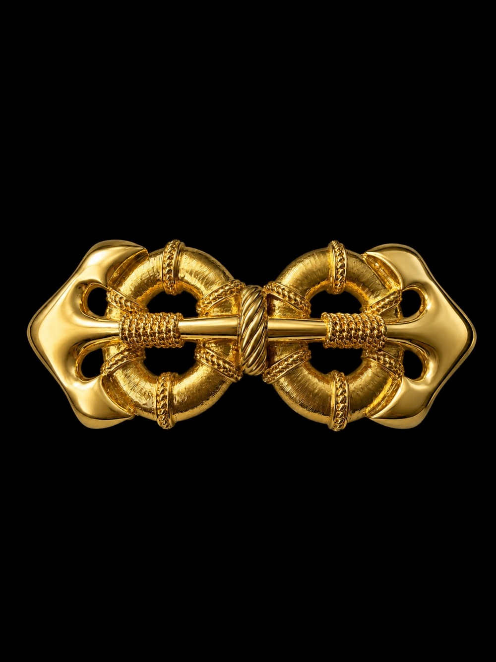 Vintage Mimi Di M Belt Buckle Rope Anchor Nautical Designer Statement Accessory